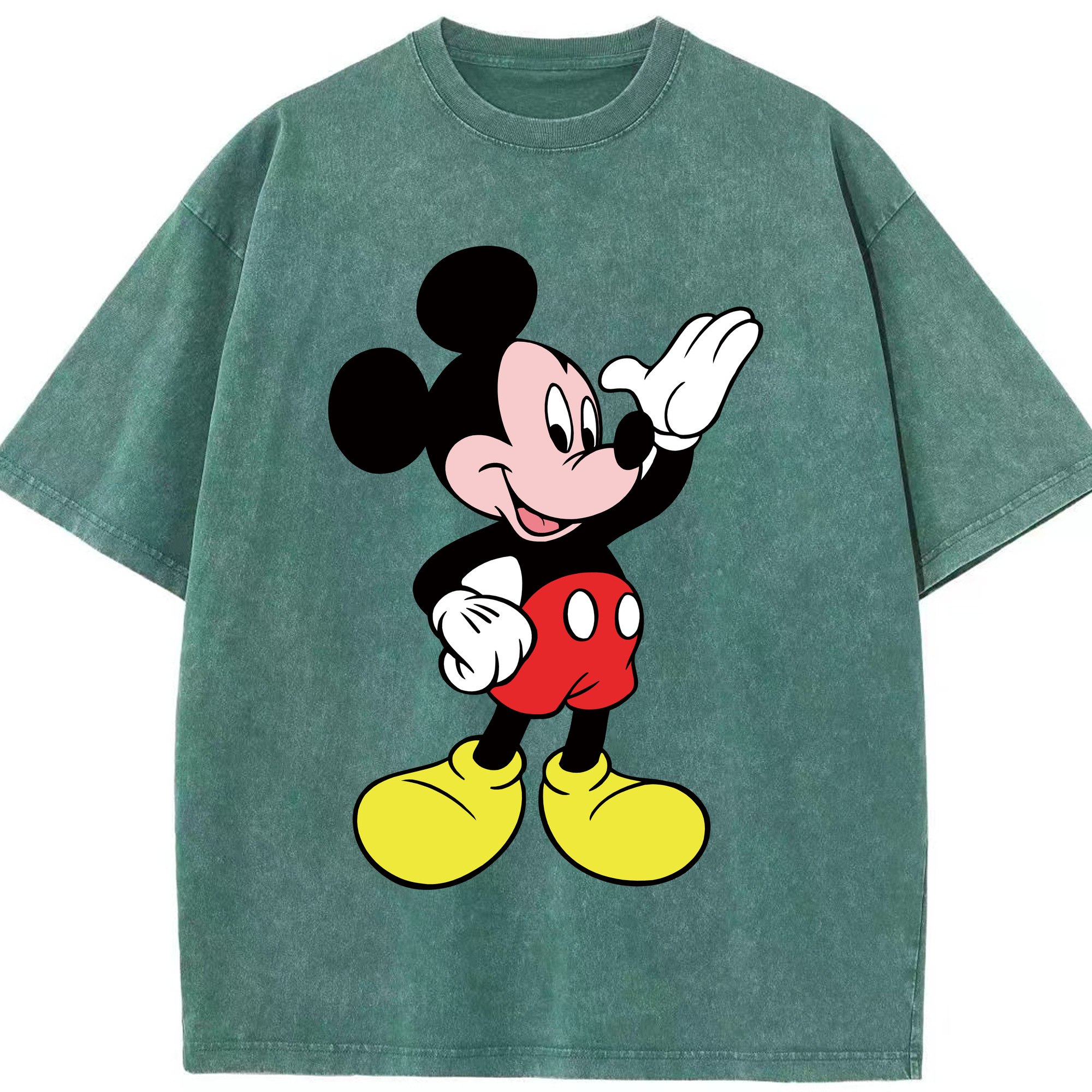 （画像用） ミッキーマウス Mickey Mouse 綿100% ヴィンテージ風 半袖Tシャツ（フロントプリント）